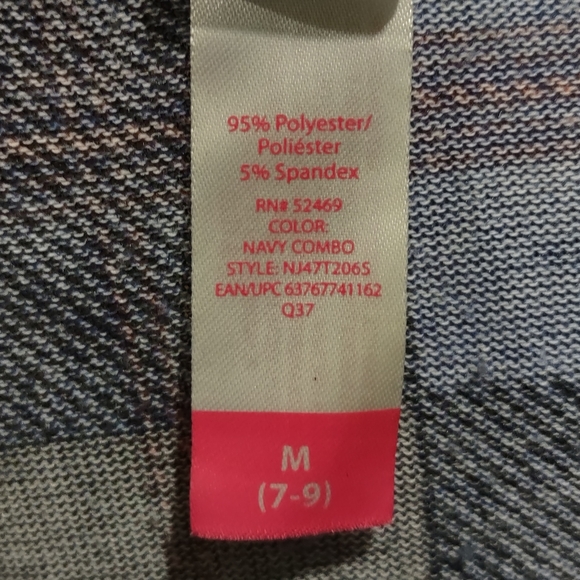 Plaid 3/4 Sleeve No Boundaries Top Size M (7-9) - Picture 5 of 5